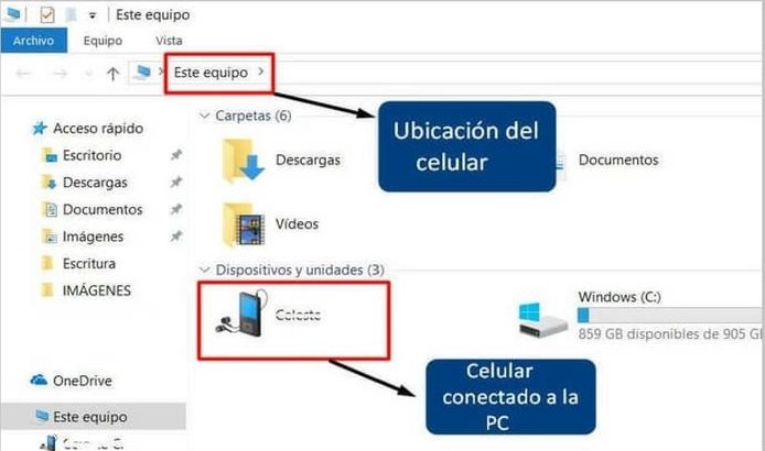 descargar fotos del celular a la pc
