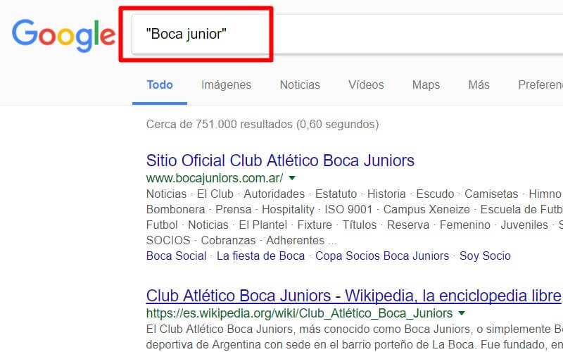 buscar en google con comillas