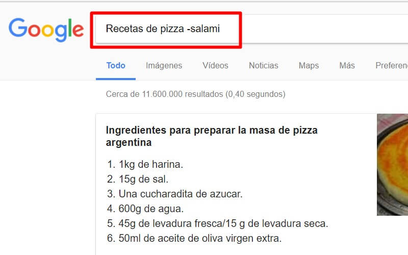 Búsqueda en google específica