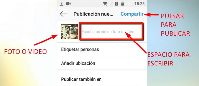 como subir foto a instagram
