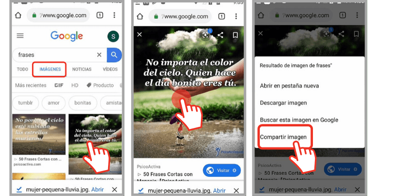 compartir una imagen de Internet por WhatsApp