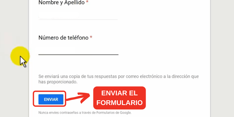 completar un formulario online