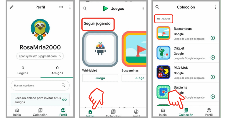 como usar google play juegos