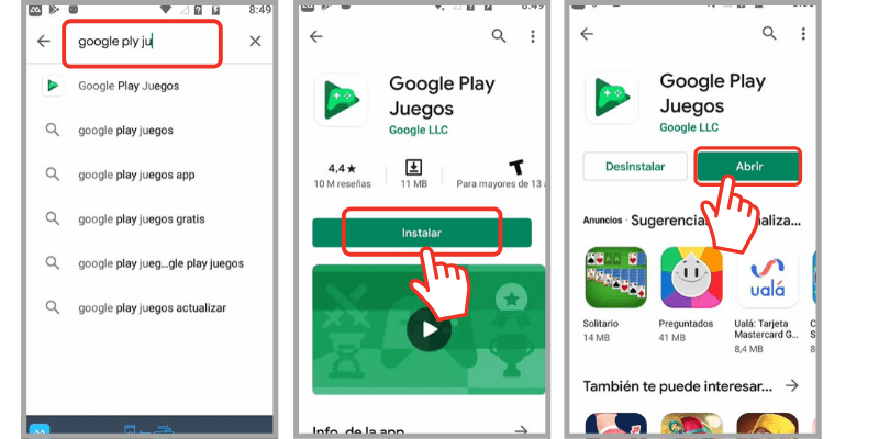 como usar google play juegos