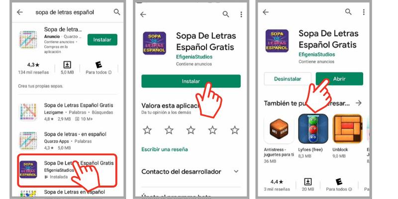 sopa de letras para el celular