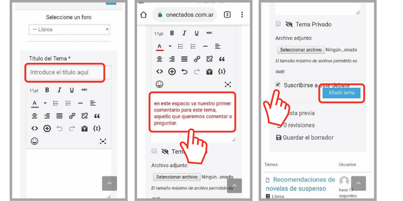 como usar el foro desde el celular