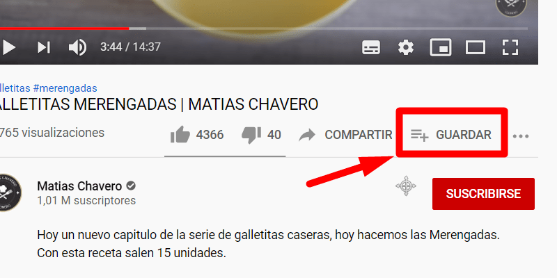 guardar tus videos favoritos