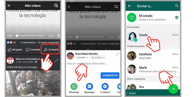video de facebook por whatsapp