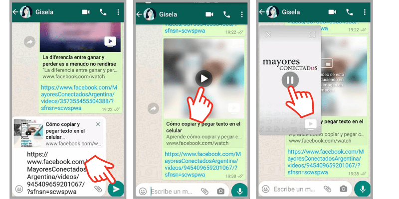 video de facebook por whatsapp
